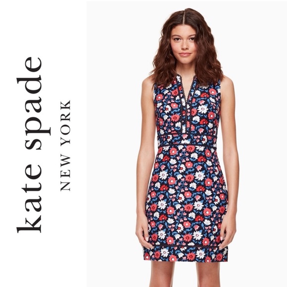 kate spade Dresses Kate Spade New York Shore Thing Multicolor Daisy Floral Print Vneck Dress